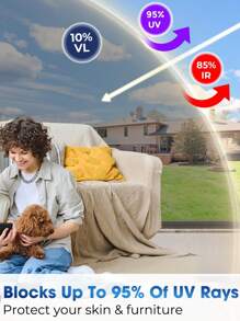 1 Roll Silver One Way Window Privacy Film Reflective Window Film See Out Not In Window Tinting Sun Blocking Heat Control Anti UV Self-Adhesive Window Glass Sticker For Home Office - Multicolor - View 6