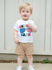 Toddler Boys 4th Of July Shirt, Kids USA Red White And Blue Shirts, American Flag Independence Day Tee 1-6T - 白色 - 查看 2