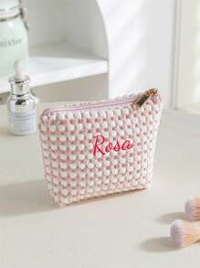 3er Set Kordsamt Make-up Taschen, bestickte Kosmetiktasche, Reise-Kulturtasche, Make-up Organizer, Reise-Kulturtasche, süße Make-up Tasche für Frauen und Mädchen, reisefreundlicher Organizer für Werkzeuge und Zubehör