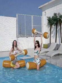 2pcs/4pcs , Inflatable Swimming Pool Battle Set - Boat And Paddle Combination, Inflatable Floating Row Toy, Suitable For Exciting Water Sports, Summer Beach Swimming Pool Inflatable Game Stick, Adult Water Sports, Floating Row Toy, Adult Party Supplies - Perfect Summer Fun, Suitable For Swimming Pool Parties - Multicolor - View 3