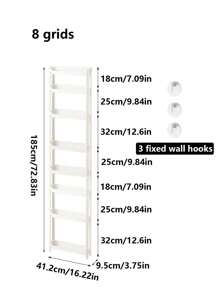 1pc客厅门后多层杂物收纳架家用推车储物架收纳柜薄柜缝隙柜窄柜 - 彩色 - 查看 13