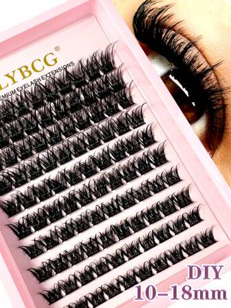 10 filas de pestañas postizas falsas segmentadas mixtas de 0,07 mm, rizado C/D, longitud de 10-18 mm, adecuadas para DIY, naturales y suaves, hechas a mano, para uso diario, estilo de dibujos animados, esencial para viajes, racimo de pestañas, pestañas postizas individuales