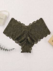 5 piezas para mujer, de talle medio, con diseño floral transparente, lencería sexy y ropa interior transpirable - Multicolor - Ver 7