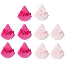 10 pièces Éponge de maquillage de décoration de papillon, forme triangulaire, utilisation sèche et humide, outils cosmétiques, convient pour poudre libre, réglage de poudre minérale (noir, rose, rouge rose) - Multicolore - Voir 11