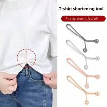 4/8pcs U-Shaped Metal Waist Cincher, Simple Metallic Steel Bead Fastener For Pants, Scarf, Sleeves, Elegant Design, Black/Silver