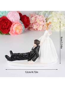 1 件西式婚礼蛋糕装饰，新娘新郎娃娃蛋糕装饰，幸福新娘新郎树脂挂饰，婚礼装饰用品，人物装饰挂饰，适用于婚礼蛋糕装饰，情人节周年纪念蛋糕装饰，婚礼餐桌装饰布置，家居装饰挂饰，情人节周年纪念礼物（手绘，有瑕疵，介意请勿购买）