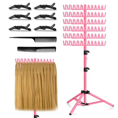 Adjustable Height Braiding Stand, Freestanding Braiding Wig Holder With Braiding Tool Kit, Convenient For Salon, Home, Hotel And Travel