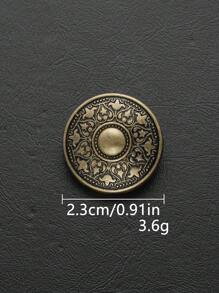 Set de 8 piezas/paquete de botones grandes y redondos con textura vintage y diseño de tótem, adecuados para uniformes, ropa especial, decoración, camisas, suéteres, trajes, abrigos, chaquetas, botones de metal, accesorios de costura DIY de artesanía
