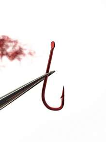 100pcs #1-#8 Gold, Red, Yellow Barbed Micro Mini Flat Fish Hooks, Fishing Accessories - Multicolor - View 5