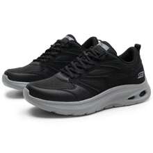 Skechers BOB'S 男士系列系带休闲鞋，轻便跑步鞋，减震透气徒步鞋，118077-BLK - 黑色 - 查看 3