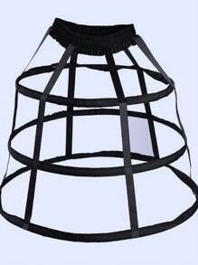 Solid Color Casual Mesh Hollow Fixed Skirt Insert - White - View 5