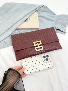 New Small Designer Vintage Alligator Print Envelope Handbag For Women