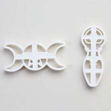 2 Stücke Spiral-Göttin und Dreifach-Gottesplätzchen-Schneide, Neopagan Stern Mond Göttin Keltisch, Wikanischer Pagan Göttin Keksform