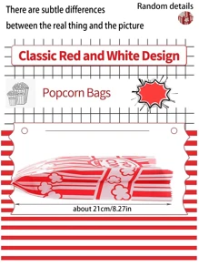 50pcs Popcorn Box Gift Bag With Twist Tie, Popcorn Box Theme Birthday Shower Party Gift Wrapping Supplies, Popcorn Gift Wrapping Supplies Popcorn Gift Bags, Party Favor, Birthday Gift Party Gift, Popcorn Bags Individual Servings, ForFor Home Wedding Party Decoration, Easter Mother's Day, Spring Decorating, Graduation Season - Multicolor - View 7