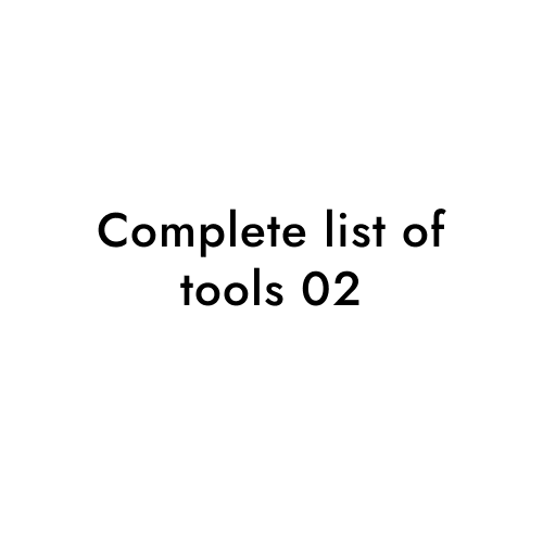 Complete list of tools 02