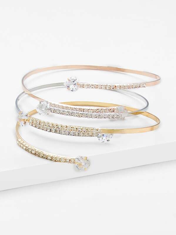 

Rhinestone Wrap Bangle 3pcs, Multicolor
