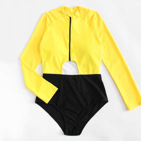 

Two Tone Cut Out Swimsuit