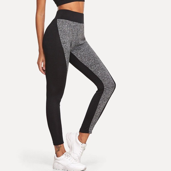 

Elastic Waist Color Block Leggings