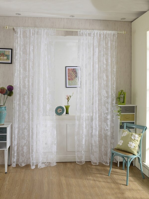 

Peony Overlay Mesh Curtain 1pc, null