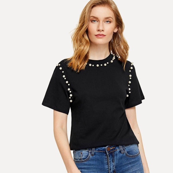 

Pearl Beaded Tee