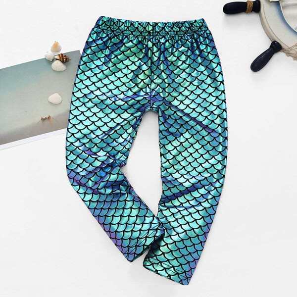 

Toddler Girls Fish Scale Print Leggings
