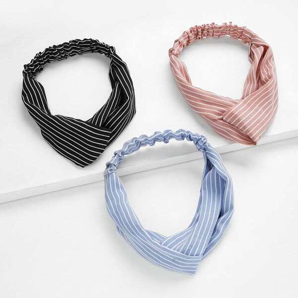 

Stripe Twist Headband 3pcs, Multicolor
