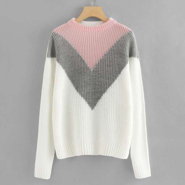 

Drop Shoulder Chevron Pullover