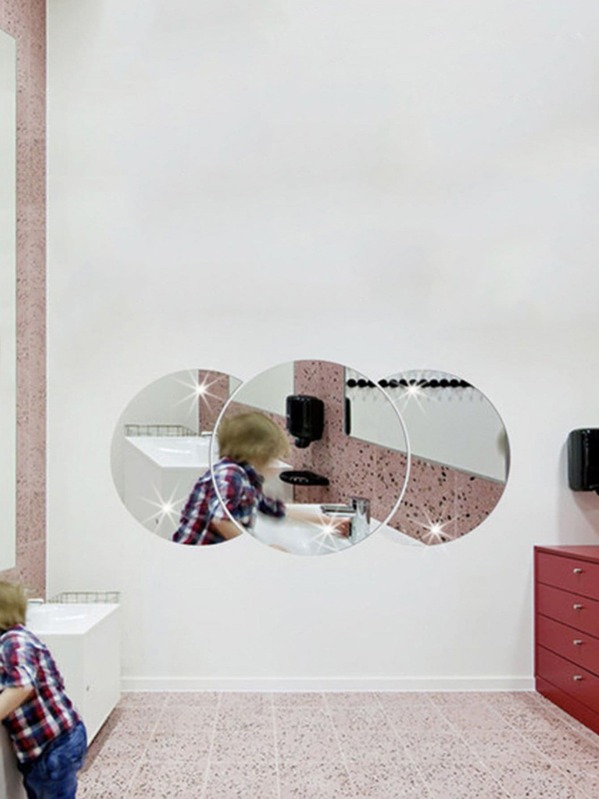 Round Mirror Wall Sticker Set 3pcs Shein Sheinside