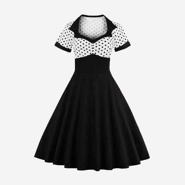 

Button Front Polka Dot Top Dress
