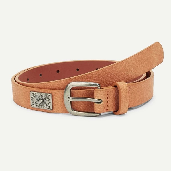 

Metal Detail Belt, Brown