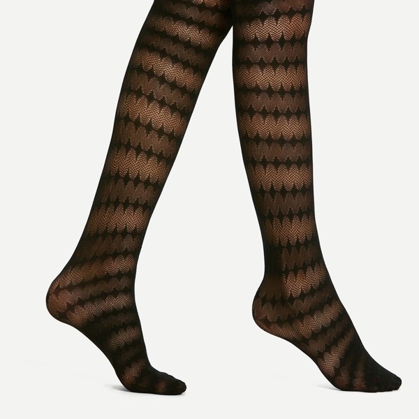 

Geometric Pattern Tights, Black
