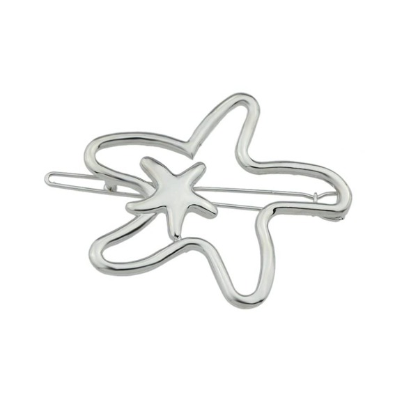 

Silver Starfish Hair Clip