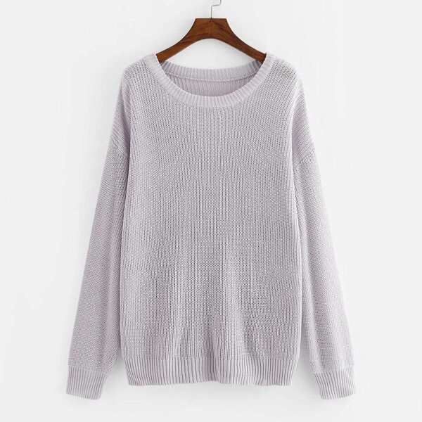 

Drop Shoulder Solid Sweater