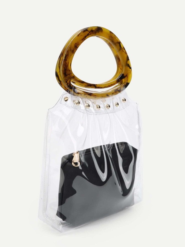 Clear Shoulder Bag With Inner Pouch Shein Sheinside