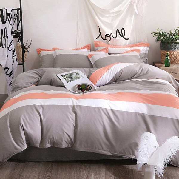 

Colorblock Striped Print Sheet Set