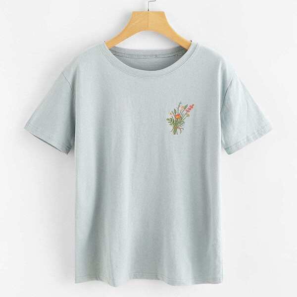 

Floral Embroidered T-shirt