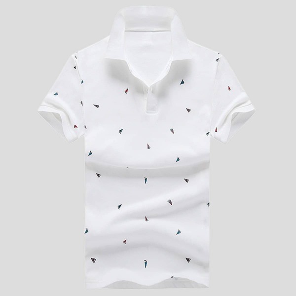 

Men Boat Print Tee, White