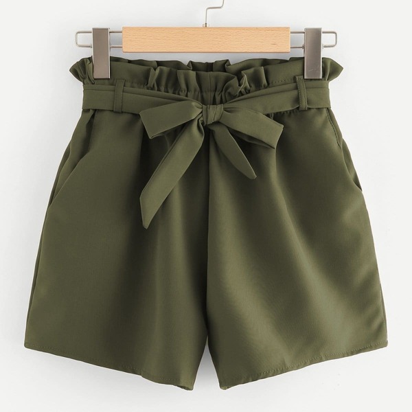 

Paperbag Tie Waist Shorts