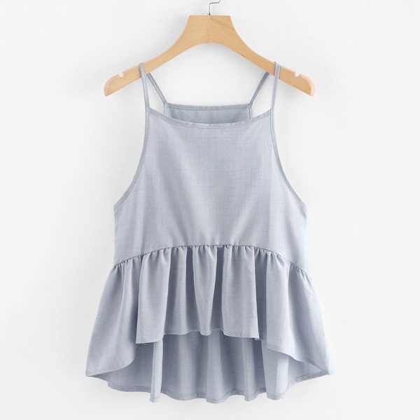 

Ruffle Hem Pleated Cami Top