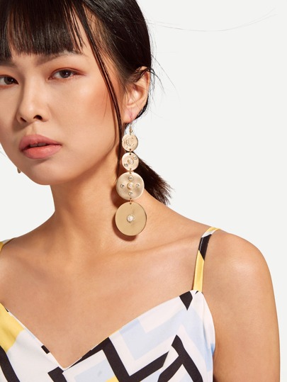 Star Moon Pattern Round Mismatch Earrings Shein Sheinside