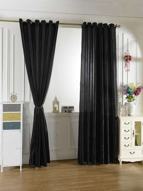 

Plain Eyelet Curtain 1pc, Black