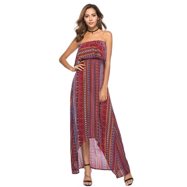 

Random Print Dip Hem Tube Dress