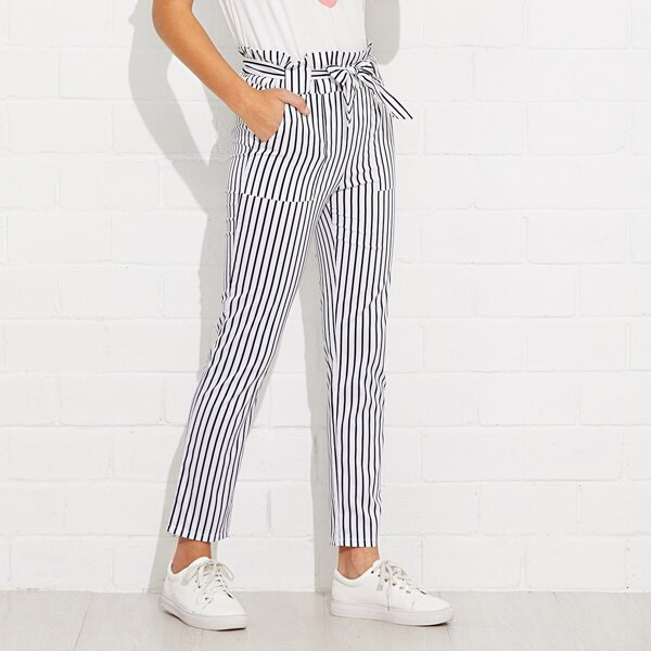 

Tie Waist Striped Pants