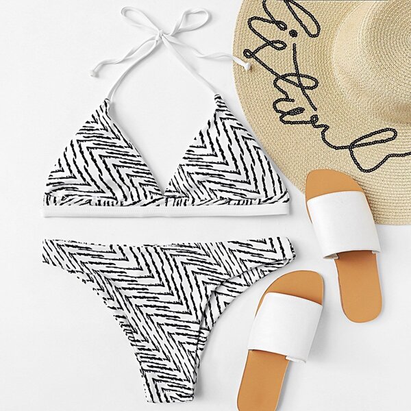 

Chevron Halter Bikini Set