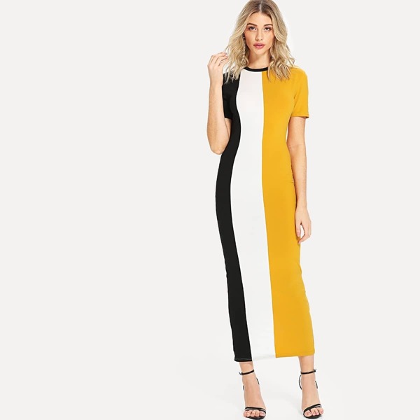

Cut And Sew Slit Back Fitted Dress