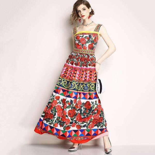 

Floral Print Slip Dress, Multicolor