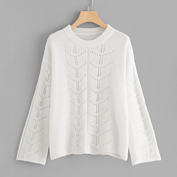 

Loose Knit Eyelet Sweater