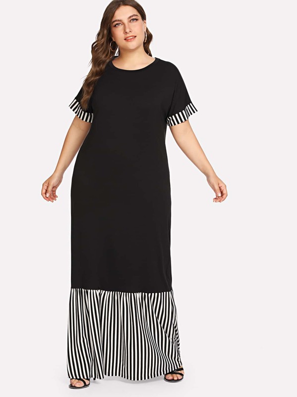 

Полосатая панель Ruffle Hem Dress, Franziska
