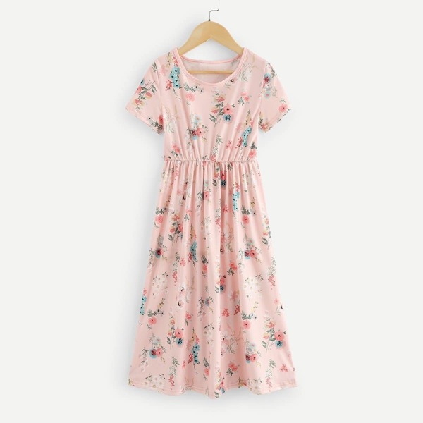 Toddler Girls Calico Print Maxi Dress