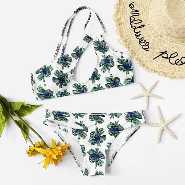 

Leaf Print Bikini Set